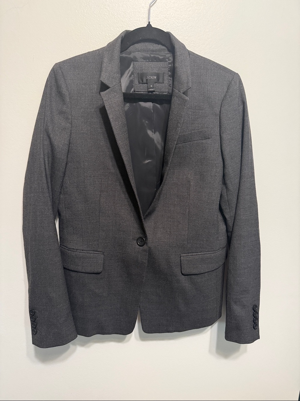 J. Crew Charcoal Gray Women's Wool Blazer SZ 10